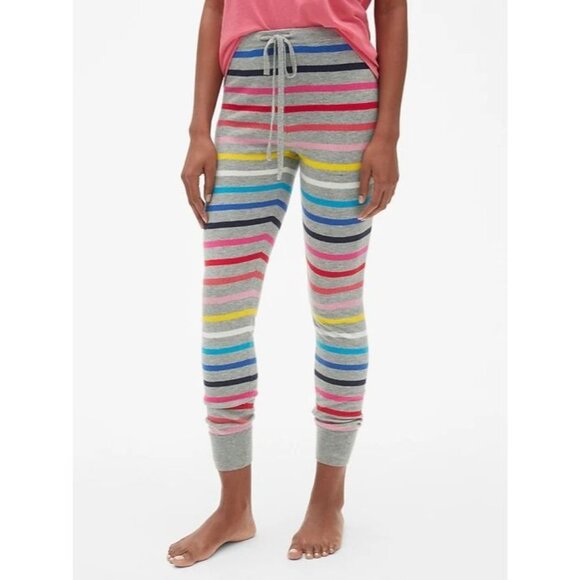LOVE BY GAP Grey Crazy Stripe Nylon Wool Blend Sweater Leggings Pants, Size S - Picture 1 of 12